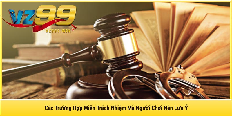Các Trường Hợp Miễn Trách Nhiệm Mà Người Chơi Nên Lưu Ý