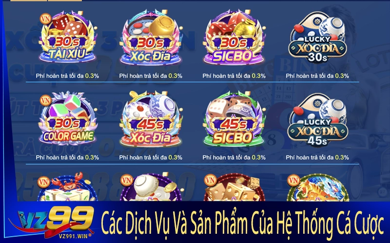 Các Dịch Vụ Và Sản Phẩm Của Hệ Thống Cá Cược