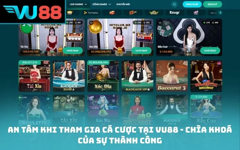 An tâm khi tham gia cá cược tại VU88 - Chìa khoá của sự thành công